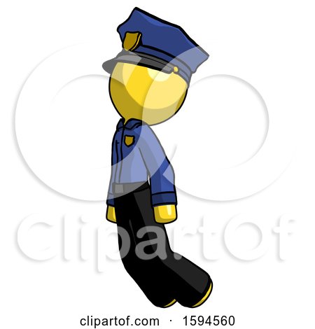 Yellow Police Man Floating Through Air Left by Leo Blanchette