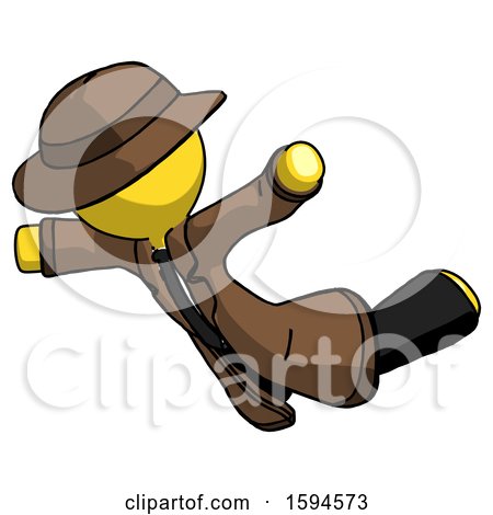 Yellow Detective Man Skydiving or Falling to Death by Leo Blanchette