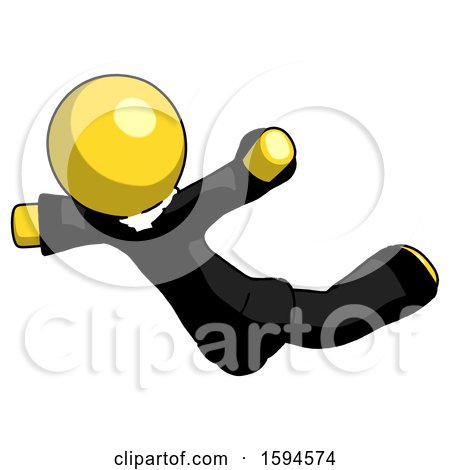 Yellow Clergy Man Skydiving or Falling to Death by Leo Blanchette