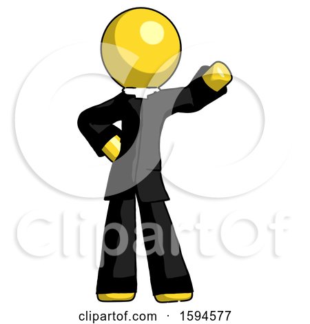 Yellow Clergy Man Waving Left Arm with Hand on Hip by Leo Blanchette