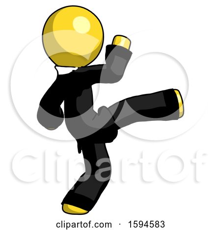Yellow Clergy Man Kick Pose by Leo Blanchette