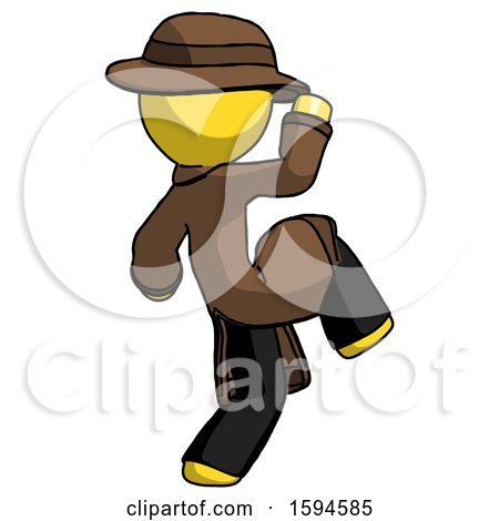 Yellow Detective Man Kick Pose Start by Leo Blanchette
