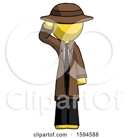Yellow Detective Man Soldier Salute Pose by Leo Blanchette