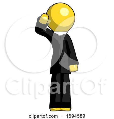 Yellow Clergy Man Soldier Salute Pose by Leo Blanchette