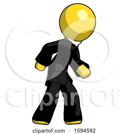 Yellow Clergy Man Suspense Action Pose Facing Right by Leo Blanchette