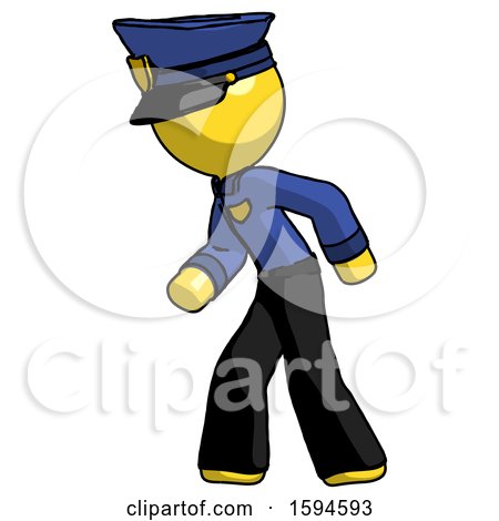Yellow Police Man Suspense Action Pose Facing Left by Leo Blanchette