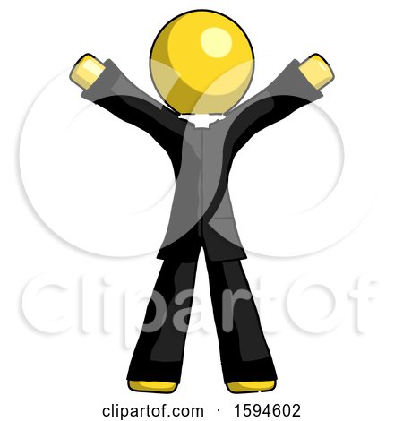 Yellow Clergy Man Surprise Pose, Arms and Legs out by Leo Blanchette