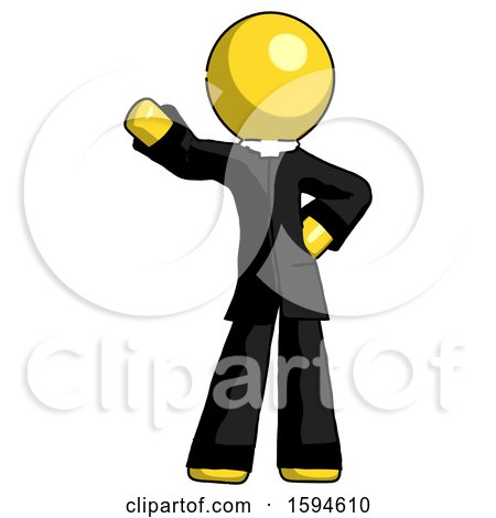 Yellow Clergy Man Waving Right Arm with Hand on Hip by Leo Blanchette