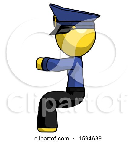 Yellow Police Man Sitting or Driving Position by Leo Blanchette