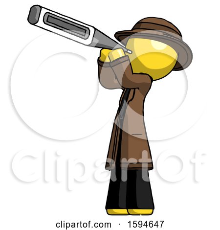 Yellow Detective Man Thermometer in Mouth by Leo Blanchette