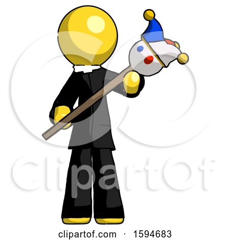 Yellow Clergy Man Holding Jester Diagonally by Leo Blanchette