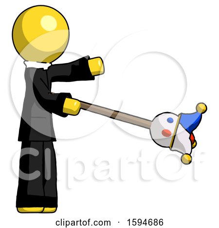 Yellow Clergy Man Holding Jesterstaff - I Dub Thee Foolish Concept by Leo Blanchette
