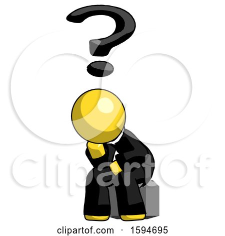 Yellow Clergy Man Thinker Question Mark Concept by Leo Blanchette