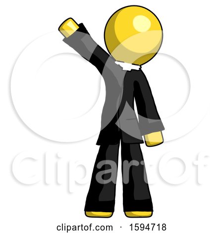Yellow Clergy Man Waving Emphatically with Right Arm by Leo Blanchette