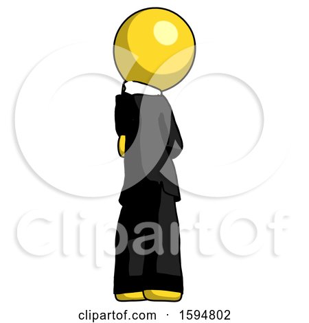 Yellow Clergy Man Thinking, Wondering, or Pondering Rear View by Leo Blanchette