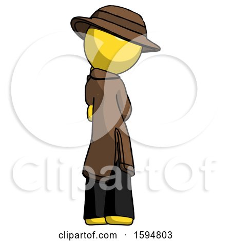 Yellow Detective Man Thinking, Wondering, or Pondering Rear View by Leo Blanchette