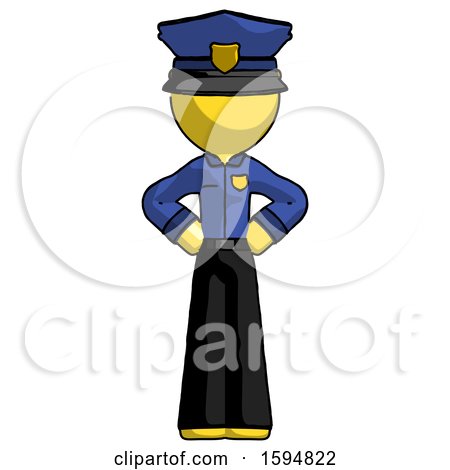 Yellow Police Man Hands on Hips by Leo Blanchette