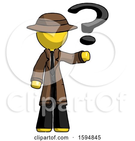 Yellow Detective Man Holding Question Mark to Right by Leo Blanchette