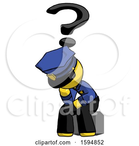Yellow Police Man Thinker Question Mark Concept by Leo Blanchette