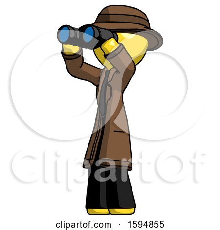 Yellow Detective Man Looking Through Binoculars to the Left by Leo Blanchette