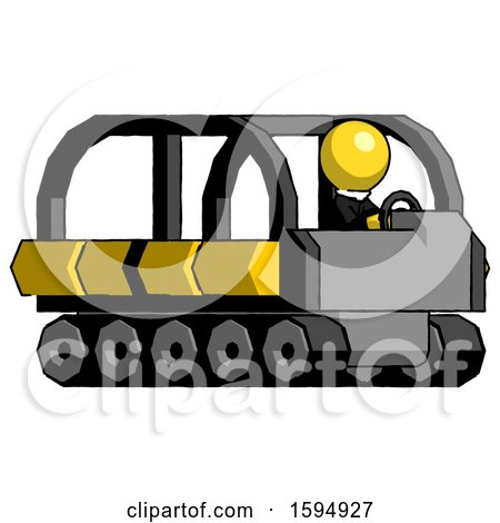 Yellow Clergy Man Driving Amphibious Tracked Vehicle Side Angle View by Leo Blanchette