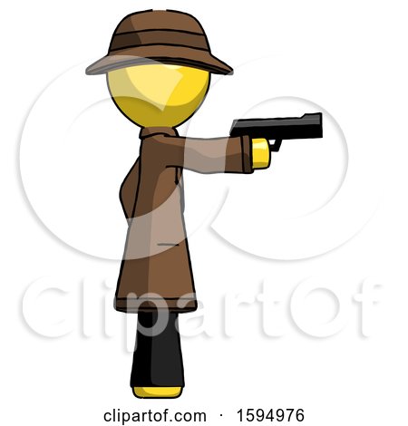 Yellow Detective Man Firing a Handgun by Leo Blanchette