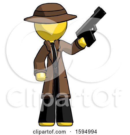 Yellow Detective Man Holding Handgun by Leo Blanchette