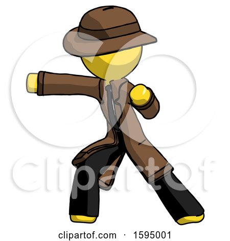 Yellow Detective Man Martial Arts Punch Left by Leo Blanchette