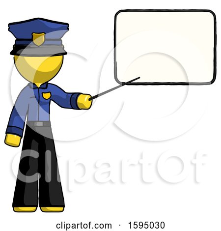 Yellow Police Man Giving Presentation in Front of Dry-erase Board by Leo Blanchette