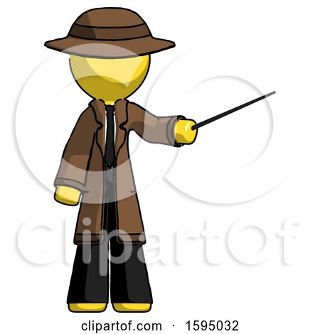 Yellow Detective Man Teacher or Conductor with Stick or Baton Directing by Leo Blanchette