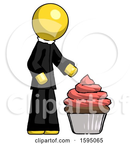 Yellow Clergy Man with Giant Cupcake Dessert by Leo Blanchette
