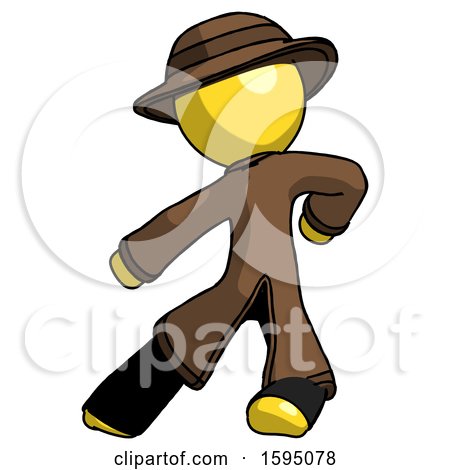 Yellow Detective Man Karate Defense Pose Left by Leo Blanchette