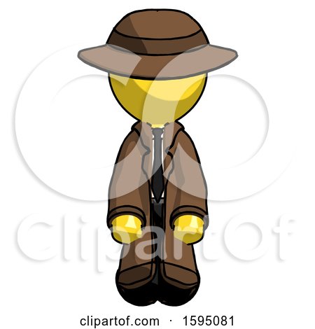 Yellow Detective Man Kneeling Front Pose by Leo Blanchette