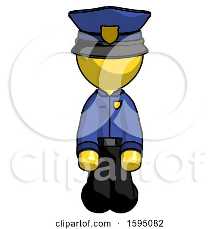 Yellow Police Man Kneeling Front Pose by Leo Blanchette