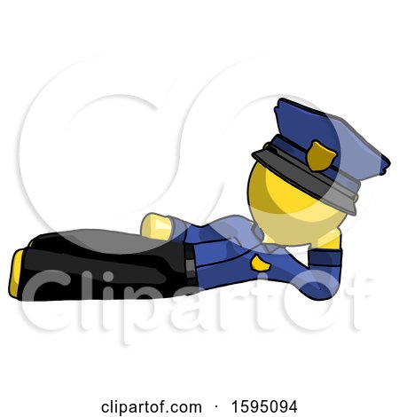 Yellow Police Man Reclined on Side by Leo Blanchette