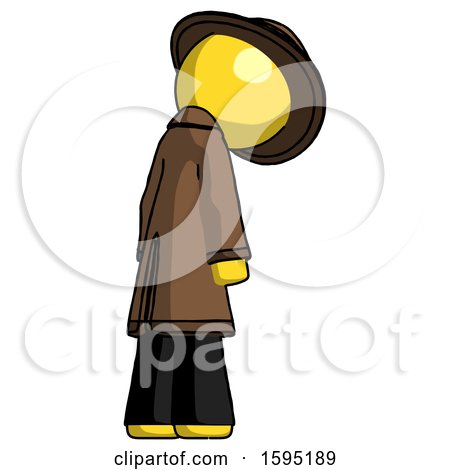Yellow Detective Man Depressed with Head Down, Back to Viewer, Right by Leo Blanchette