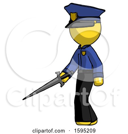 Yellow Police Man with Sword Walking Confidently by Leo Blanchette