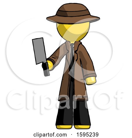 Yellow Detective Man Holding Meat Cleaver by Leo Blanchette