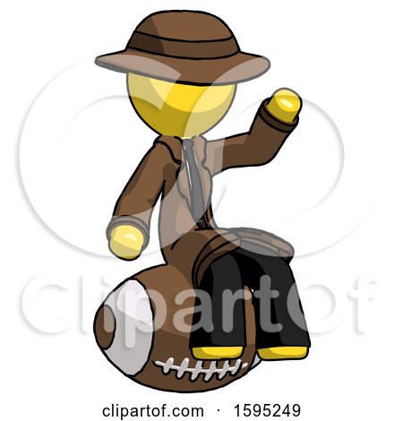 Yellow Detective Man Sitting on Giant Football by Leo Blanchette