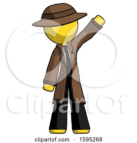 Yellow Detective Man Waving Emphatically with Left Arm by Leo Blanchette