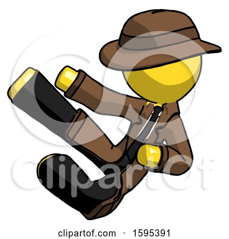 Yellow Detective Man Flying Ninja Kick Left by Leo Blanchette