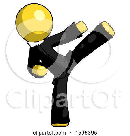 Yellow Clergy Man Ninja Kick Right by Leo Blanchette