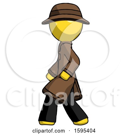Yellow Detective Man Walking Left Side View by Leo Blanchette