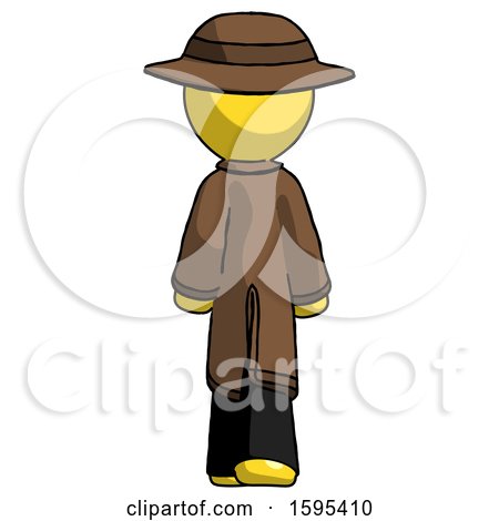 Yellow Detective Man Walking Away, Back View by Leo Blanchette