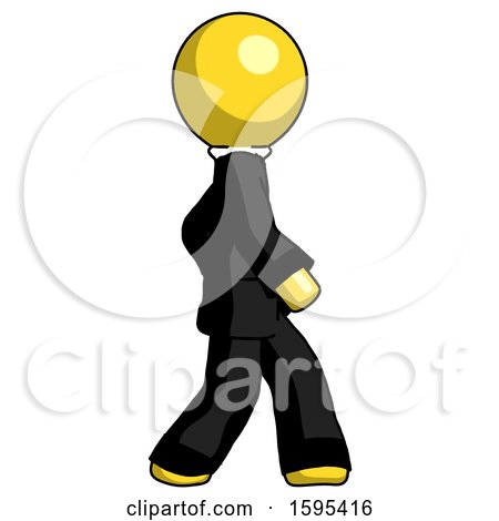 Yellow Clergy Man Walking Right Side View by Leo Blanchette
