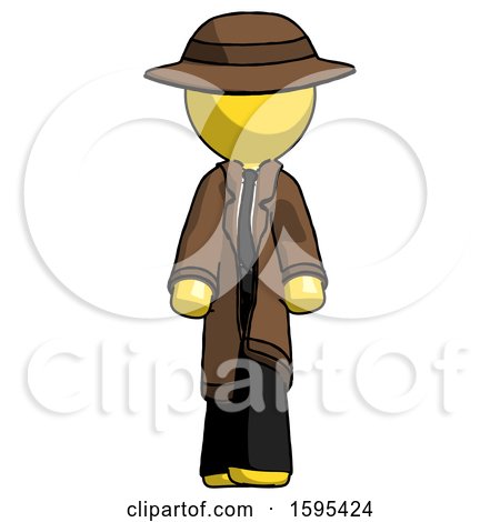Yellow Detective Man Walking Front View by Leo Blanchette