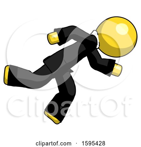 Yellow Clergy Man Running While Falling down by Leo Blanchette