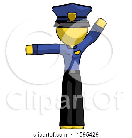Yellow Police Man Directing Traffic Left by Leo Blanchette