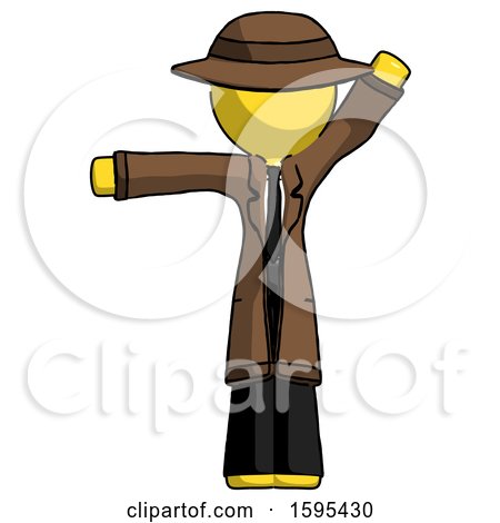 Yellow Detective Man Directing Traffic Left by Leo Blanchette