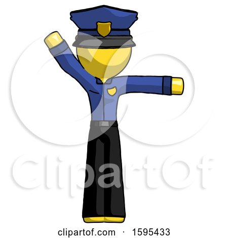 Yellow Police Man Directing Traffic Right by Leo Blanchette